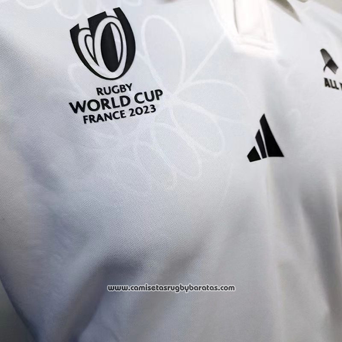 Camiseta Nueva Zelandia All Blacks Rugby 2023 World Cup Segunda